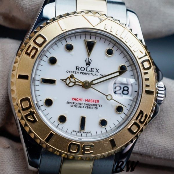 Rolex Yacht Master 168623 Steel Yellow Gold White Dial 35MM Unisex Replica Watch - Image 2
