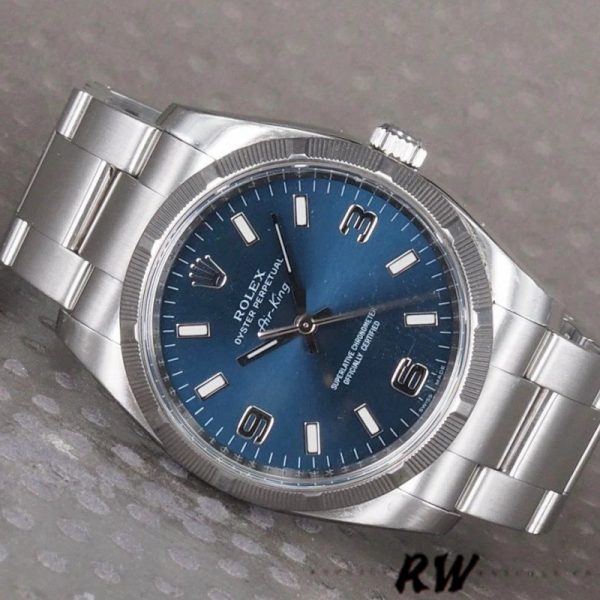 Rolex Oyster Perpetual air-king 114210 Blue Dial 34mm Unisex replica watch - Image 2