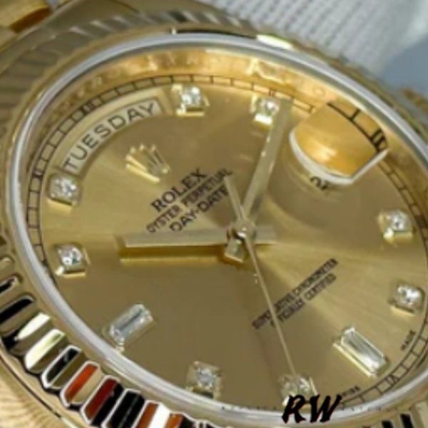 Rolex Day-Date 218238 Champagne Dial Yellow Gold 41MM Mens Replica Watch - Image 4