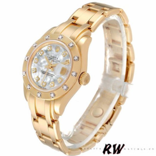 Rolex Pearlmaster 80318 MOP Diamond Dial 29MM Lady Replica Watch - Image 3