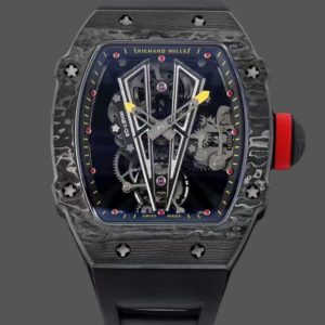 Replica RM 27-03 Rafael Nadal Black Tourbillon Black Rubber Strap