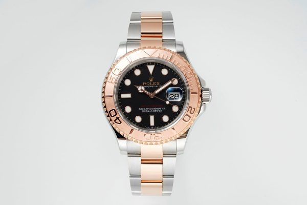 Rolex Yacht Master 116621 Black Dial Rose Gold Steel 40mm Mens Replica Watch - Image 3