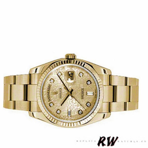 Rolex Day-Date 118238 Champagne Jubilee Diamond Dial 36mm Unisex Replica Watch - Image 4