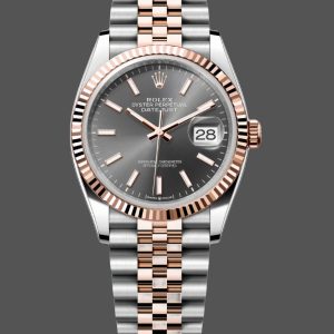 Rolex DateJust 126231 Two-Tone SS Rose Gold Grey Rhodium Dial