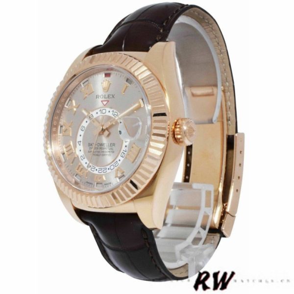Rolex Sky-Dweller 326135 Sundust Dial Rose Gold 42MM Mens Replica Watch - Image 3