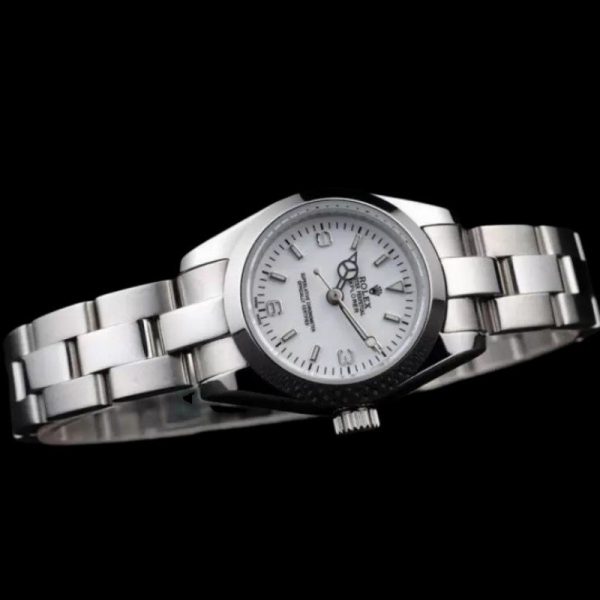 Rolex Explorer Polished 98088 Stainless Steel White Dial 26MM Lady Replica Watch - Image 3