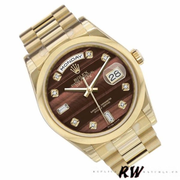 Rolex Day-Date 118208 Bulls Eye Diamonds Dial 36mm Unisex Replica Watch - Image 3