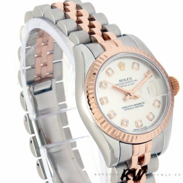 Rolex Datejust 179171 Silver Diamonds Dial Fluted Bezel 26MM Lady Replica Watch - Image 2