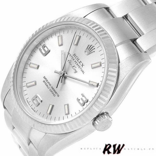 Rolex Oyster Perpetual Air-King 114234 Silver Dial 34mm Unisex Replica Watch - Image 3