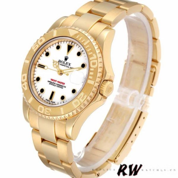 Rolex Yacht Master 168628 White Dial Yellow Gold 35MM Unisex Replica Watch - Image 3
