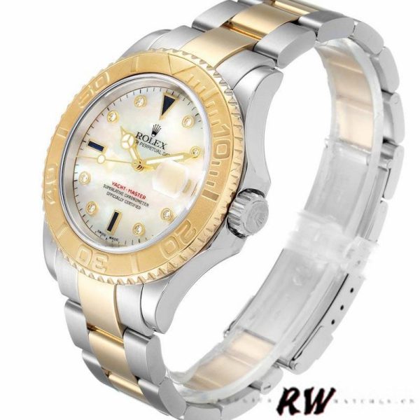 Rolex Yachtmaster 16623 Steel Yellow Gold Mother of Pearl White Dial 40MM Mens Replica Watch - Image 3