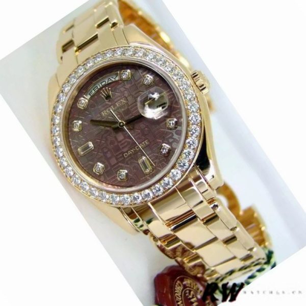 Rolex Day-Date 18948 Dark MOP Diamond Jubilee Dial 39MM Mens Replica Watch - Image 3