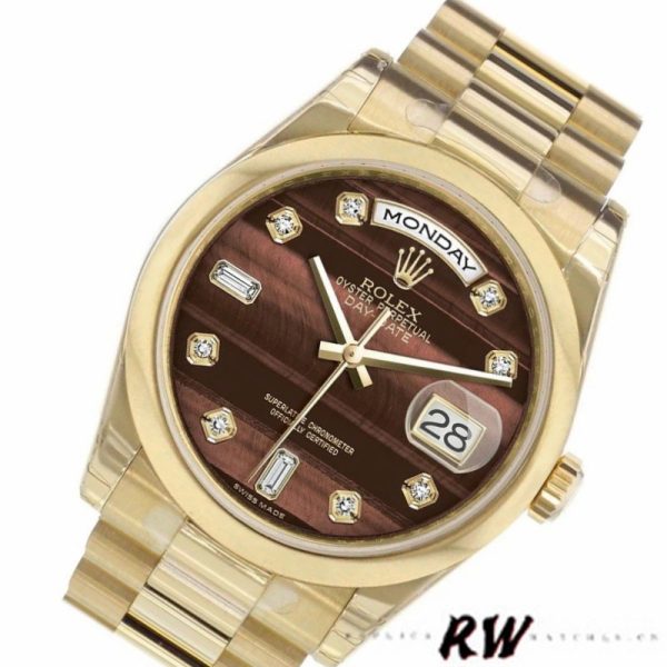 Rolex Day-Date 118208 Bulls Eye Diamonds Dial 36mm Unisex Replica Watch - Image 2