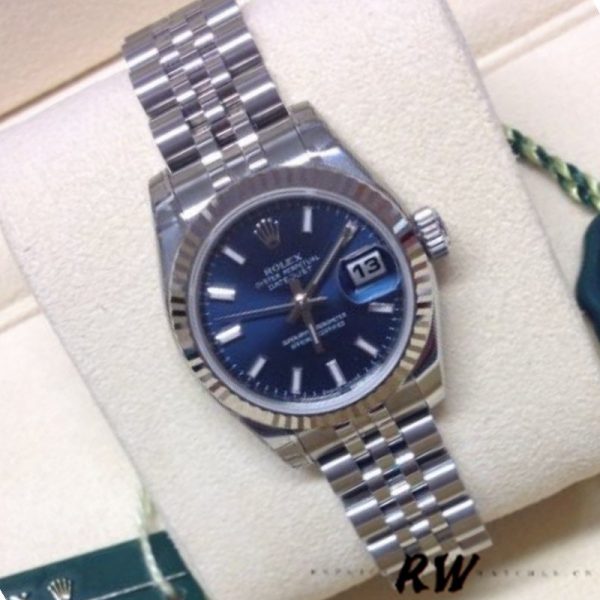 Rolex Datejust 179174 Blue Index Dial Fluted Bezel 26MM Lady Replica Watch - Image 3