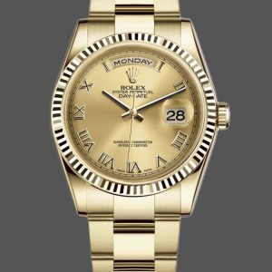 Rolex Day-Date 118238 Champagne Dial Yellow gold 36mm Unisex Replica Watch