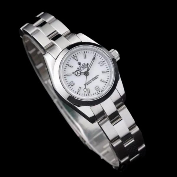 Rolex Explorer Polished 98088 Stainless Steel White Dial 26MM Lady Replica Watch - Image 2
