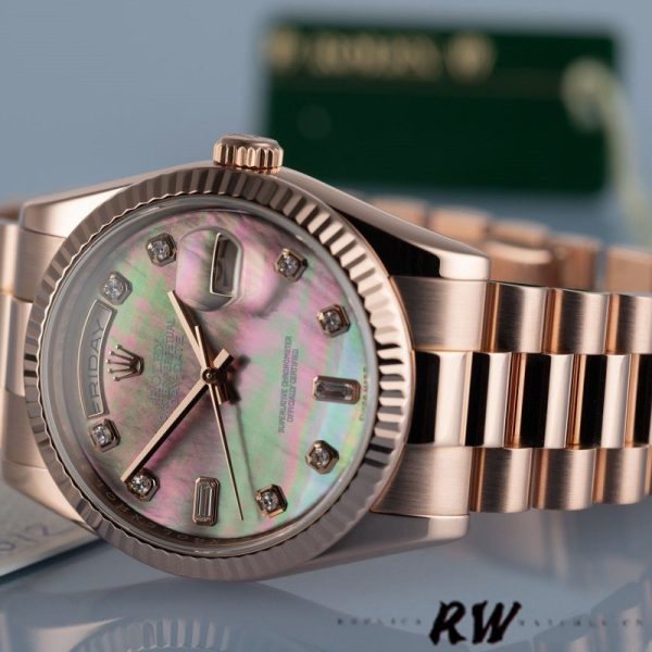 Rolex Day-Date 118235 MOP Black Dial 36mm Unisex Replica Watch - Image 3