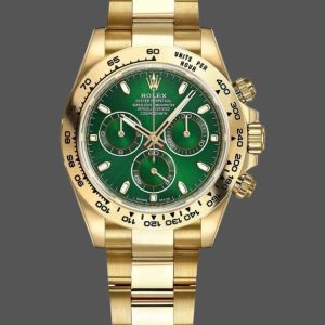 Rolex Daytona 116508 Yellow Gold Green Index Dial 40MM Mens Replica Watch