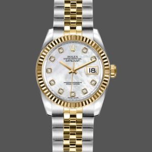 Rolex Datejust 179173 White MOP Dial Fluted Bezel 26MM Lady Replica Watch