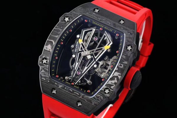 Replica RM 27-03 Rafael Nadal Black Tourbillon Red Rubber Strap - Image 3