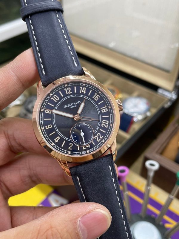 Patek Philippe Complications Rose Gold Blue 5224R 001 42mm Replica - Image 4