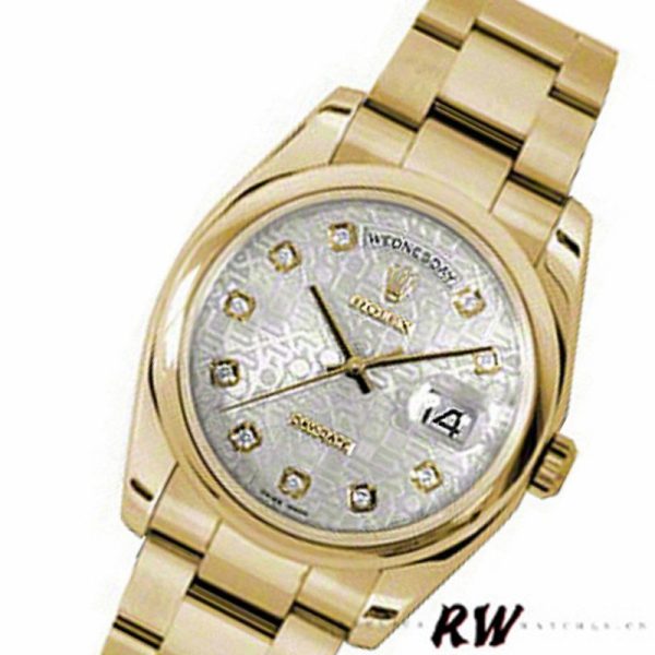 Rolex Day-Date 118208 Silver Diamond Jubilee Dial 36mm Unisex Replica Watch - Image 3