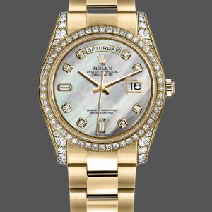 Rolex Day-Date 118388 White MOP Diamond Dial 36MM Unisex Replica Watch