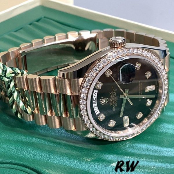 Rolex Day-Date 128345RBR Brown Ombre Dial Everose Gold 36MM Unisex Replica Watch - Image 4