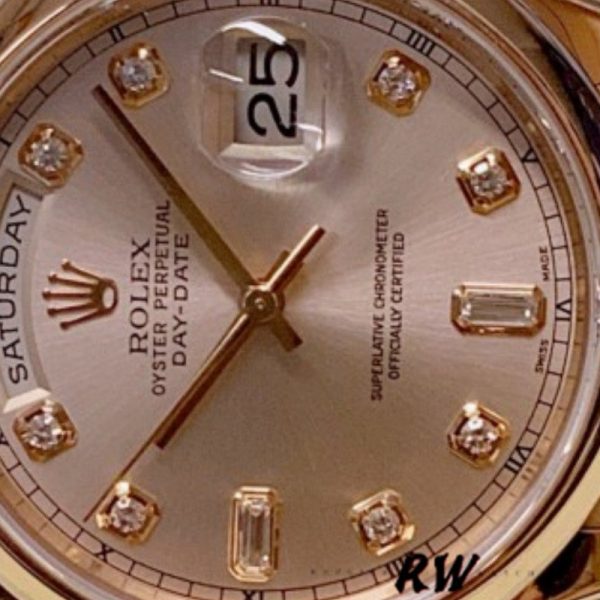 Rolex Day-Date 118205 Pink Diamond Dial 36mm Unisex Replica Watch - Image 4