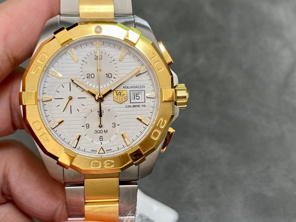 Tag Heuer Aquaracer Chronograph CAY2121.BB0923 43mm Gold/Silver - Image 3