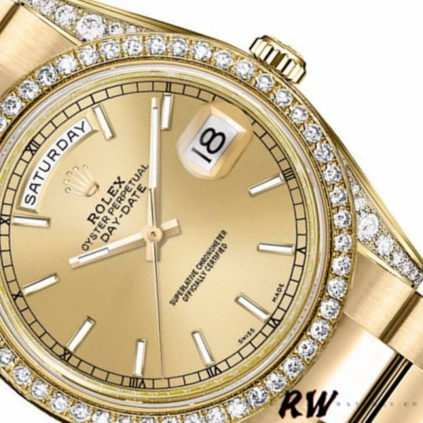 Rolex Day-Date 118388 Champagne Index Dial 36MM Unisex Replica Watch - Image 4