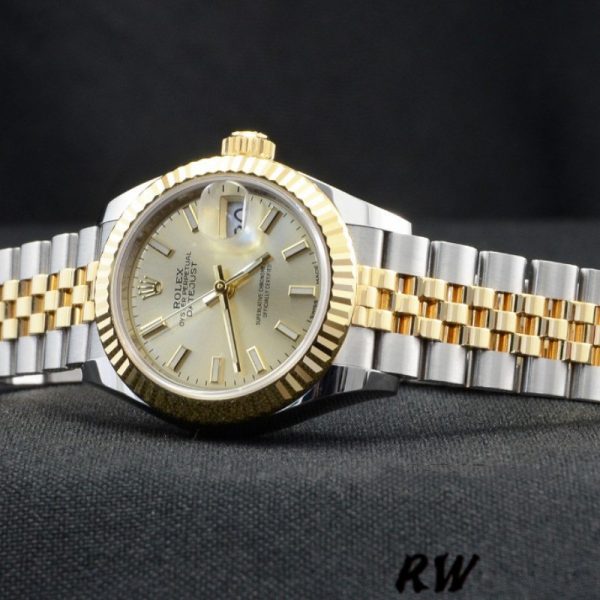 Rolex Datejust 279173 Champagne Index Dial Fluted Bezel 28mm Lady Replica Watch - Image 3
