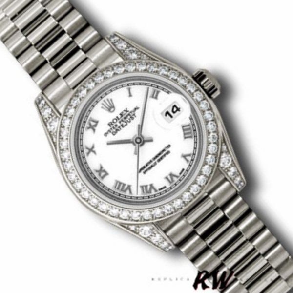 Rolex Day-Date 118389 White Gold White Roman Numeral Dial 36MM Unisex Replica Watch - Image 3