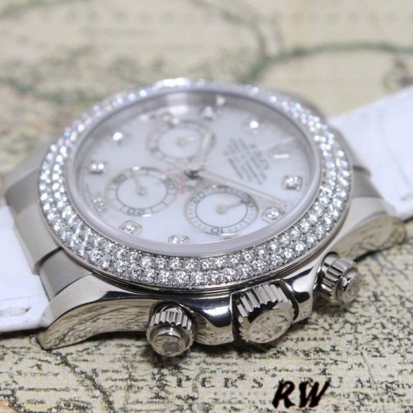 Rolex Cosmograph Daytona 116589 White MOP Diamond Dial 40MM Mens Replica Watch - Image 4
