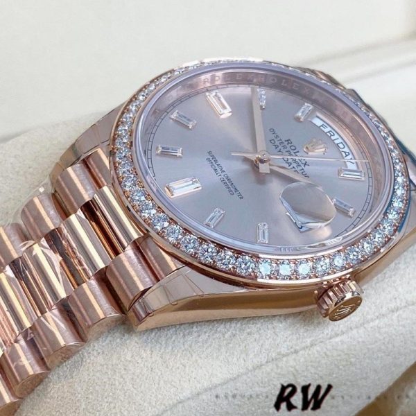Rolex Day-Date 228345RBR Sundust Diamond Dial Diamond Bezel 40mm Mens Replica Watch - Image 2