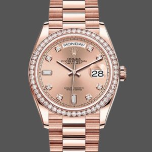 Rolex Day-Date 128345RBR Champagne Rose Dial Everose Gold 36MM Unisex Replica Watch