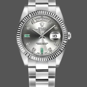 Rolex Day-Date 118239 Rhodium grey Dial white gold 36mm Unisex Replica Watch
