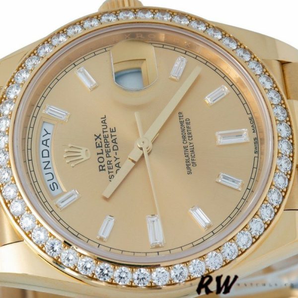 Rolex Day-Date 228348RBR Champagne Diamond Dial Diamond Beze 40mm Mens Replica Watch - Image 2