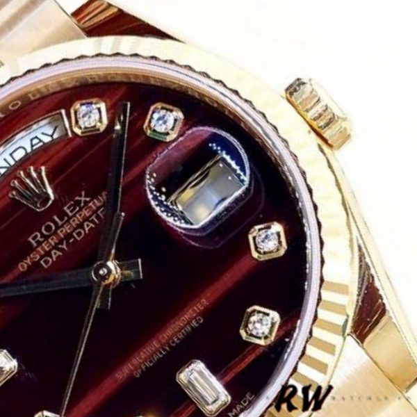 Rolex Day-Date 118238 Oyster Bracelet Diamond Bulls Eye Dial 36mm Unisex Replica Watch - Image 3
