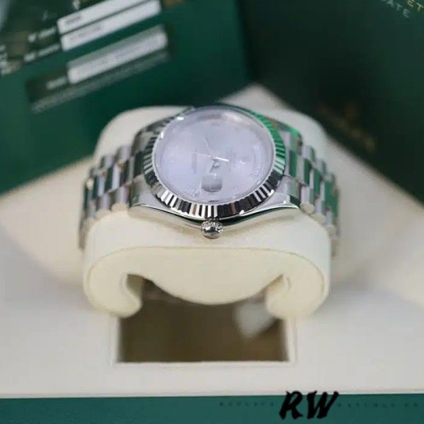 Rolex Day-Date 218239 Silver Roman Numerals Dial White Gold 41MM Mens Replica Watch - Image 3
