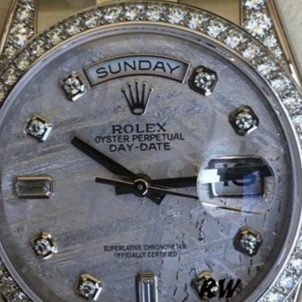 Rolex Day-Date 118389 White Gold Meteorite Grey Dial 36MM Unisex Replica Watch - Image 3