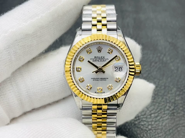 Rolex Datejust 179173 White Diamond Dial Fluted Bezel 26MM Lady Replica Watch - Image 2