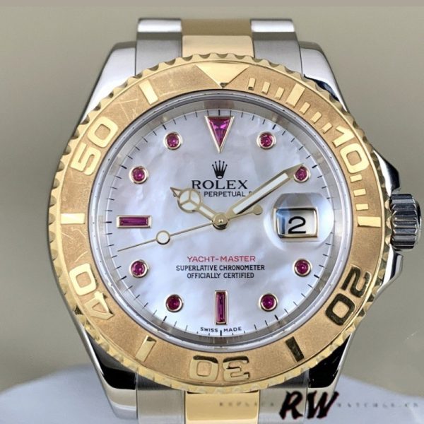 Rolex Yachtmaster 16623 Steel Yellow Gold White MOP Dial 40MM Mens Replica Watch - Image 2