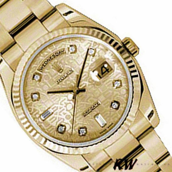 Rolex Day-Date 118238 Champagne Jubilee Diamond Dial 36mm Unisex Replica Watch - Image 3