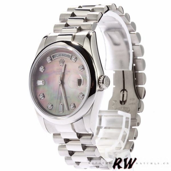 Rolex Day Date 118206 Mother of Pearl Black Dial 36mm Unisex Replica Watch - Image 2