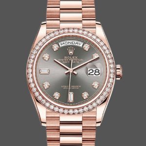 Rolex Day-Date 128345RBR Slate Dial Everose Gold 36MM Unisex Replica Watch
