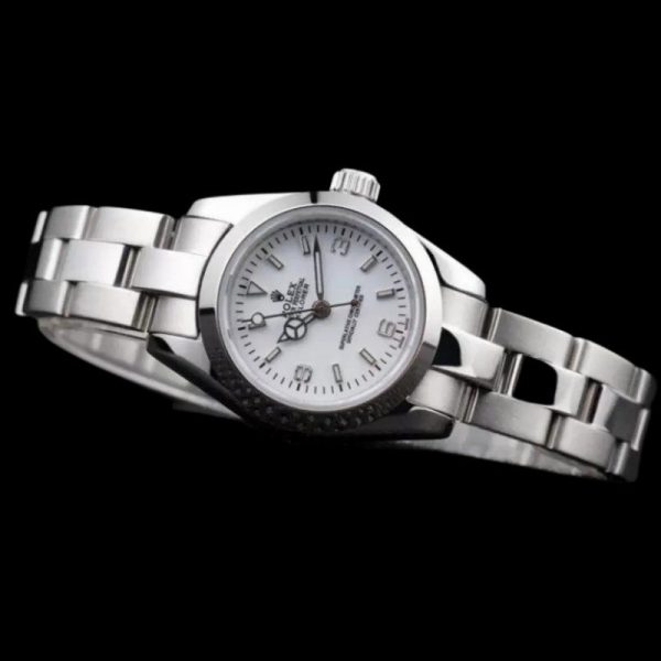 Rolex Explorer Polished 98088 Stainless Steel White Dial 26MM Lady Replica Watch - Image 4