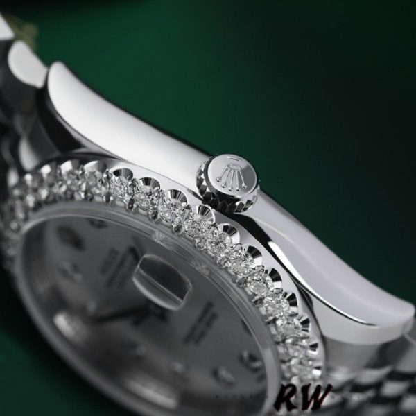 Rolex Datejust 116244 Silver Dial Diamonds 36mm Lady Replica Watch - Image 4