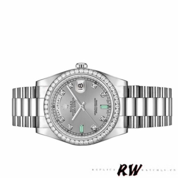 Rolex Day Date 118346 Rhodium Grey Dial 36mm Unisex Replica Watch - Image 3