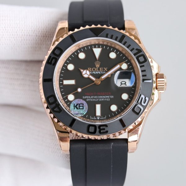 Rolex Yacht Master 116655 Everose Gold Black Dial 40mm Mens replica Watch - Image 3